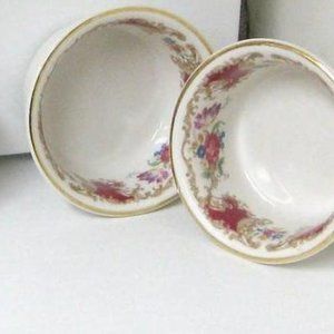SYRACUSE NY MAROON DESSERT BOWLS SET OF 4 VINTAGE